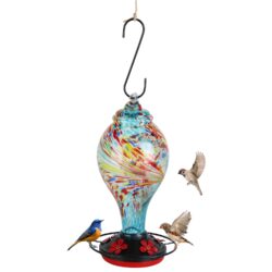 Hand-Blown Glass Hummingbird Feeder - Image 12