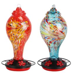 Hand-Blown Glass Hummingbird Feeder - Image 11