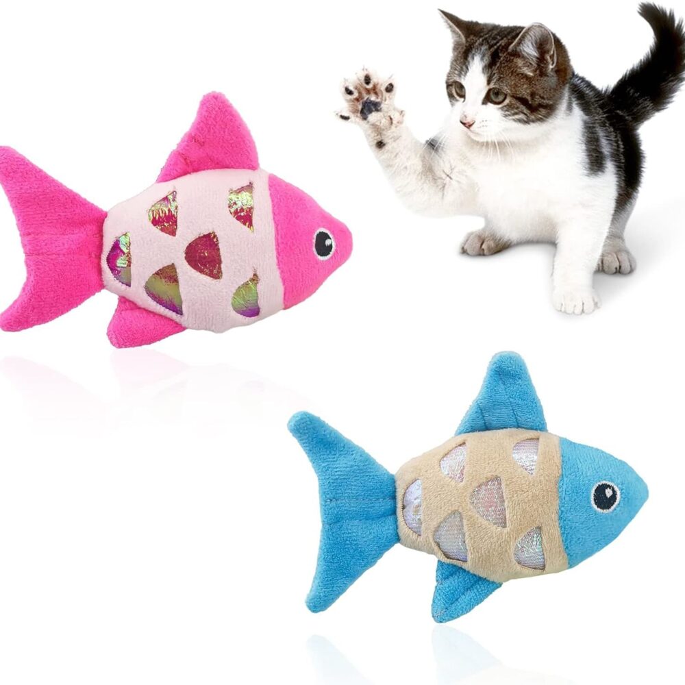 Catnip Crinkle Fish Toy
